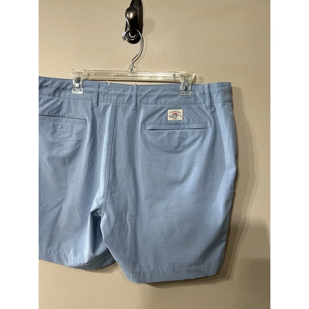 Faherty All Day Shorts Men's 38 Summer Light Blue Performance Stretch Golf